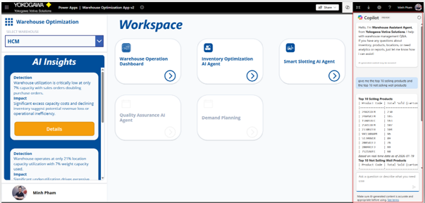 AI copilot assistant in warehouse